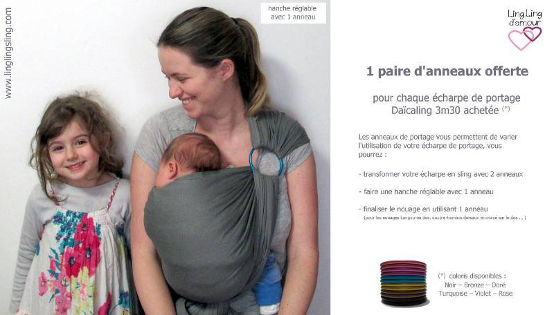 echarpe de portage anneau hanche reglable