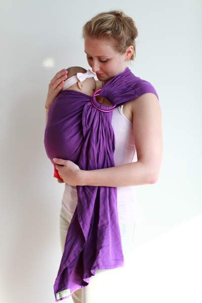 Sling de portage bébé en lin - Upcyclée et fait en France