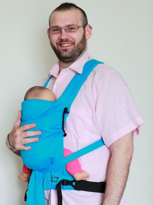 porte-bébé meitai bleu turquoise